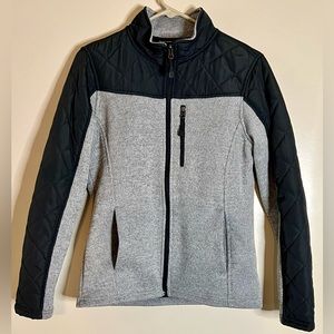 Swiss Tech Women’s Fleece-Lined Sweater/Jacket Grey Heather/Black size M (8-10)